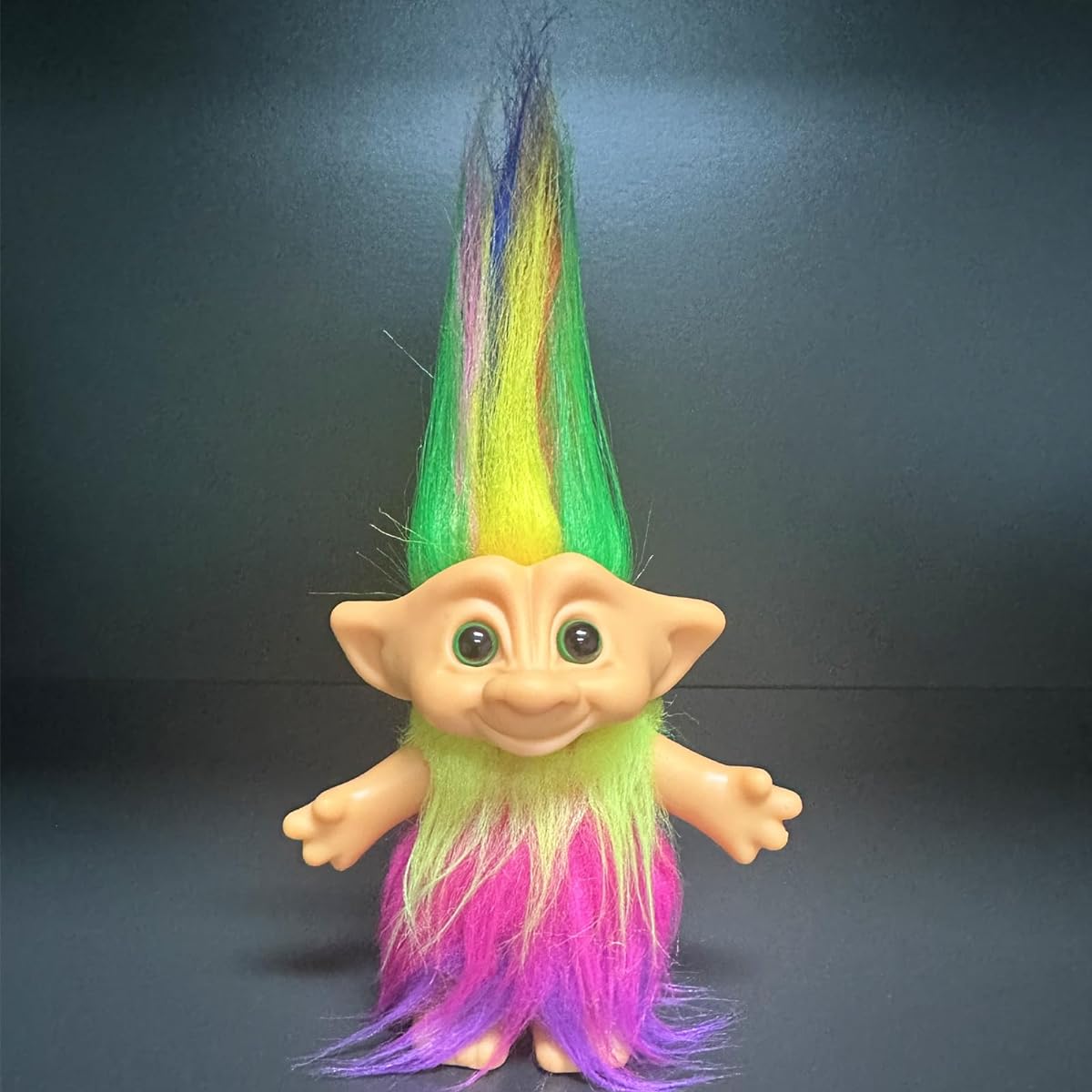 Retro Vintage Trolls Doll Set 2 Pack Lucky Doll Chromatic Adorable Collection School Projects Arts Crafts Party Favors (Style 1-Yellow & Blue)