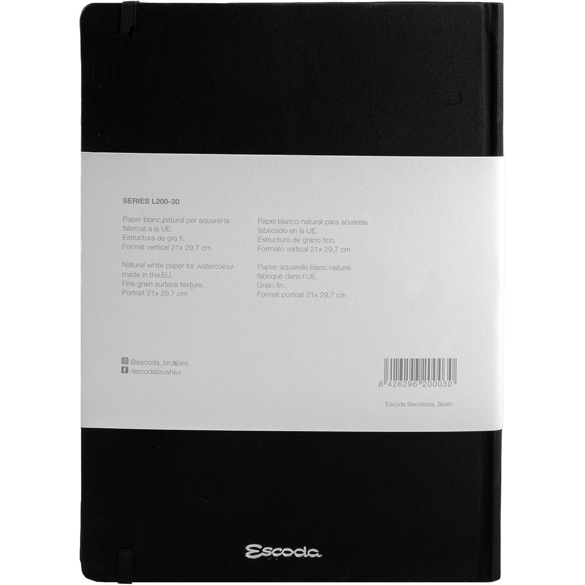 Escoda Travel Journal Series Portrait Watercolor Paper Journal 8.3" x 5.8" 95lb / 200GSM Cold Press 60 Pages