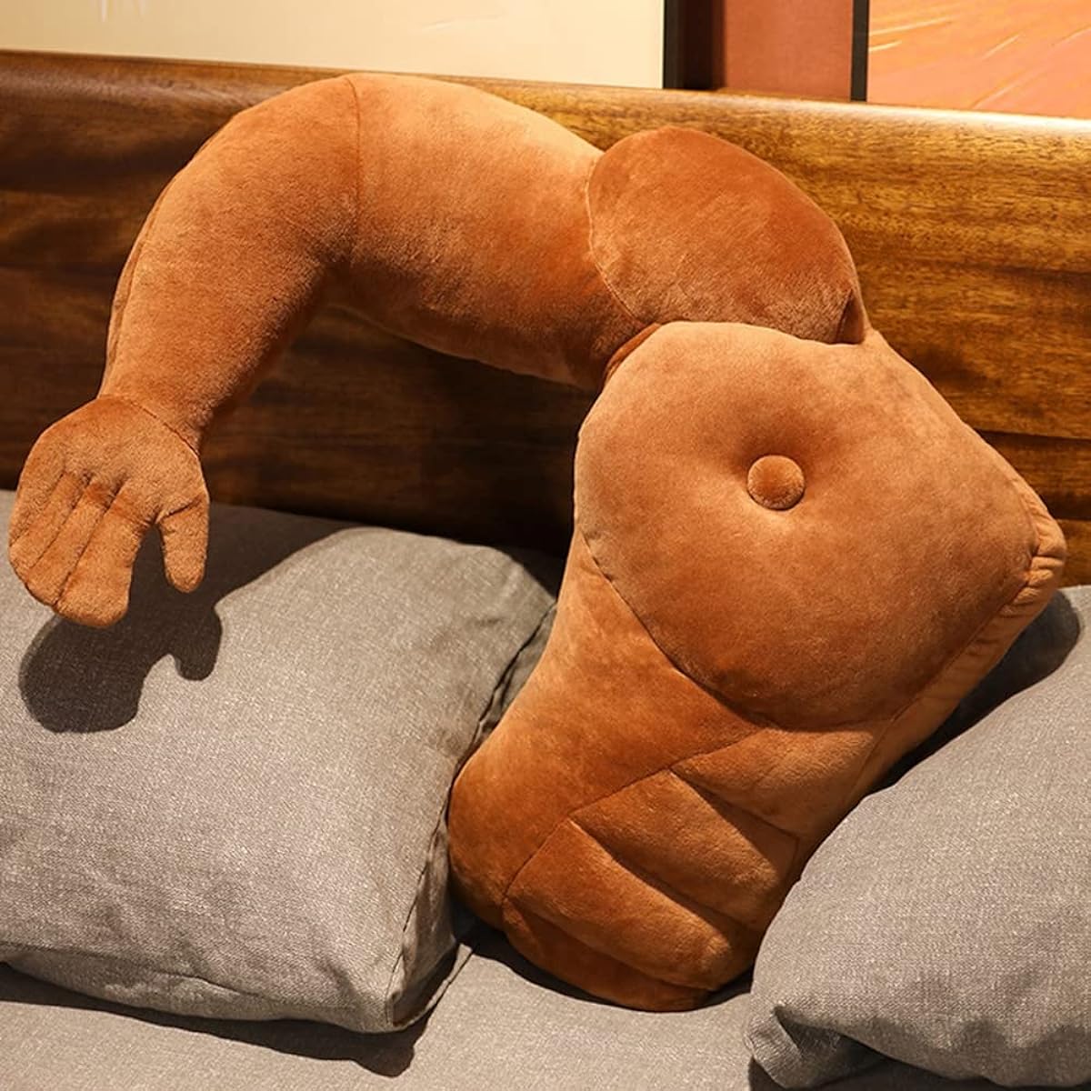 , ornament, backrest, comfortable, realistic, miscellaneous goods, body pillow, sewn wrapping, present, cute, fluffy, Christmas, for children, brown, 80*60cm, birthday, school entrance gift, Children's Day, gift, healing, soft, nap pillow, goods, squishy