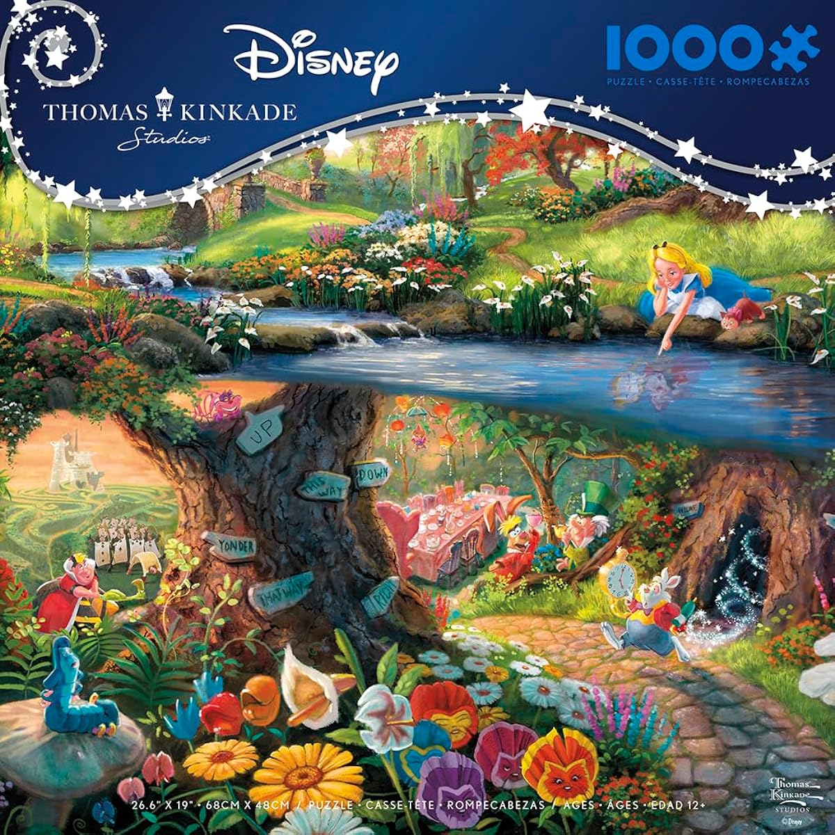 Ceaco - Disney - Thomas Kinkade - Alice in Wonderland - 1000 Piece Jigsaw Puzzle