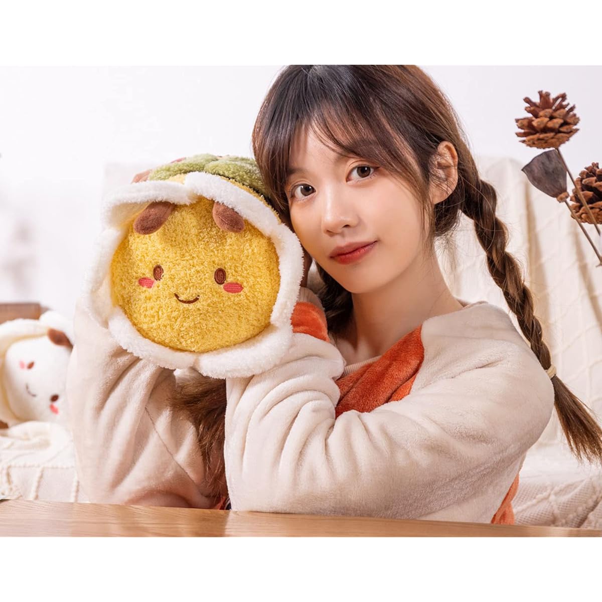 13.9" Fuzzy Flower Bumblebee Plush Toy Bee with Flower Face and Wings Hugly Bumblebee Stuffed Bee Anime Gift for Kids and Lovers Birthday Valentine Christmas...