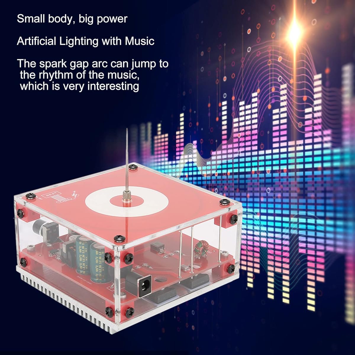 Bluetooth Music Tesla Coil Artificial Light Interesting Experimental Tabletop Toy for Physics Education Science Experiment 4"