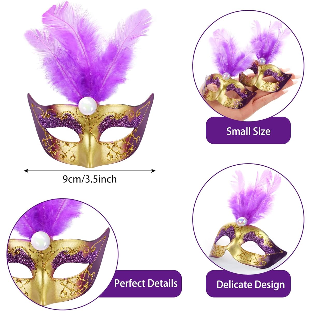 Mini Mardi Gras Masks 12pcs Small Masquerade Masks Bulk Mardi Gras Party Decorations Mardi Gras Costumes