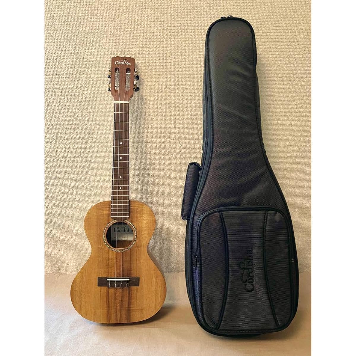 Cordoba 28T Koa Tenor Ukulele with Strap Pin and Case ZIZY