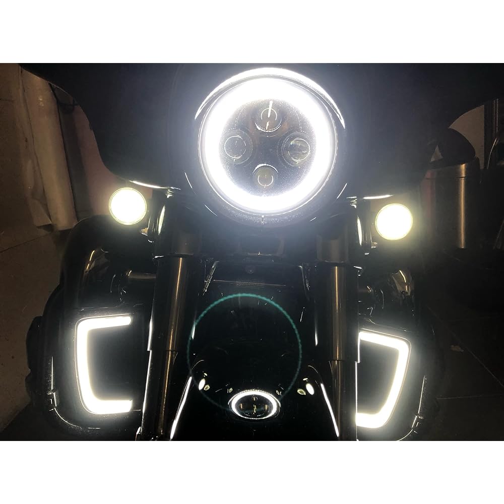 HDBUBALUS Motorcycle LED Lower Fairing Grill Turn Signal Light for Harley Touring Electra Glide Street Glide Road Glide FLHT FLTR FLHX 14-22 Black