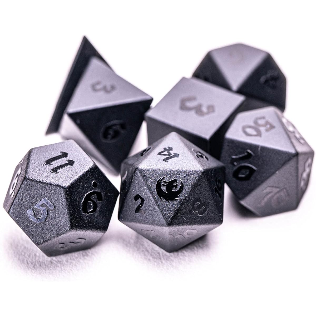 DND Dice Set Polyhedral Dice Set DND Dungeons and Dragons Gemstone Obsidian Raised Dragon Style Dice RPG MTG URWizardsQ