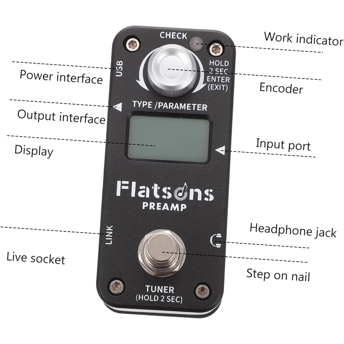 VINTORKY 1pc Guitar Effect Guitar Overload Delay Effector Metal Effector Guitar Part Guitar Accessories Guitar Effector Supply Guitar Overload Effector