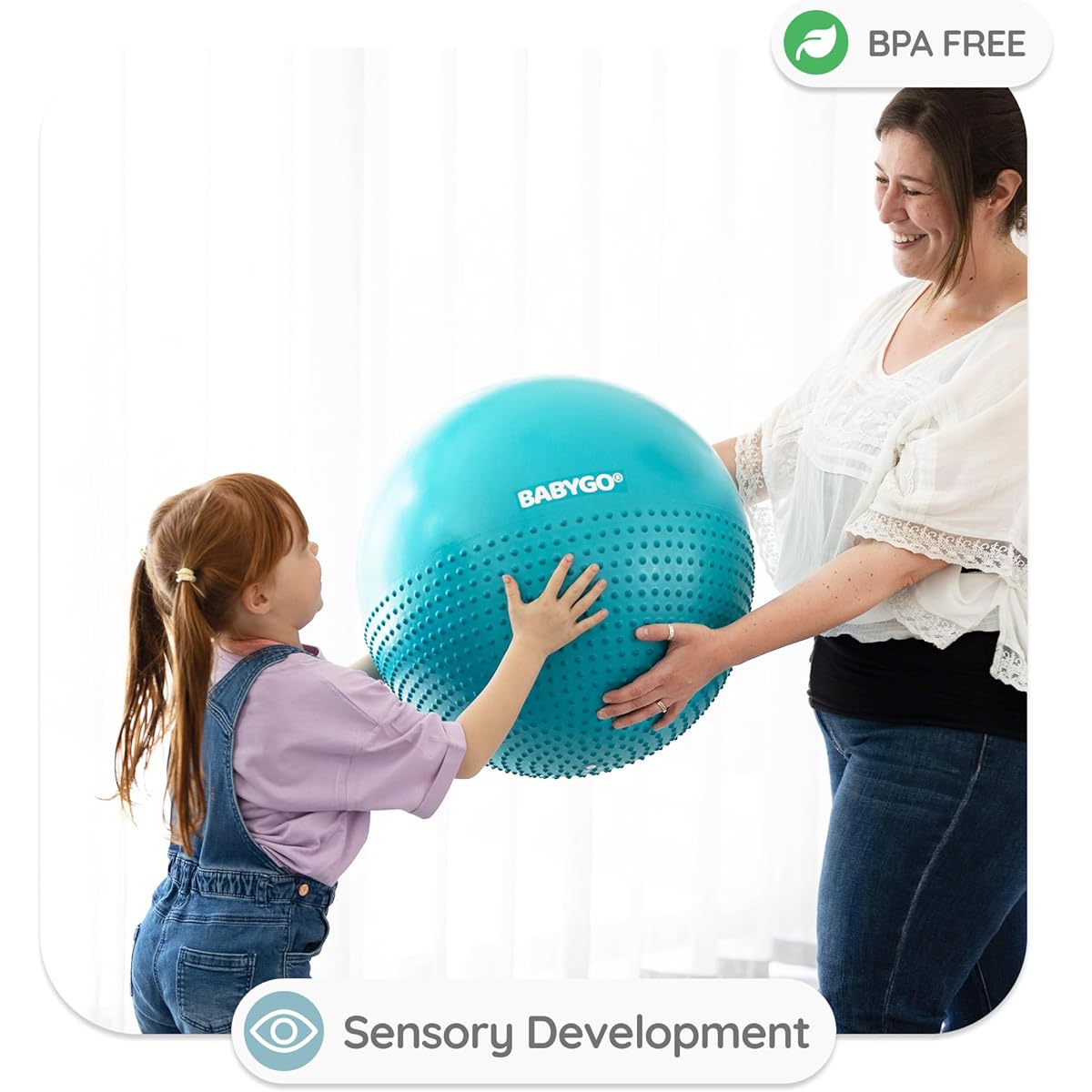 BABYGO Sensory Ball for Kids, Turquoise, 45cm, USA