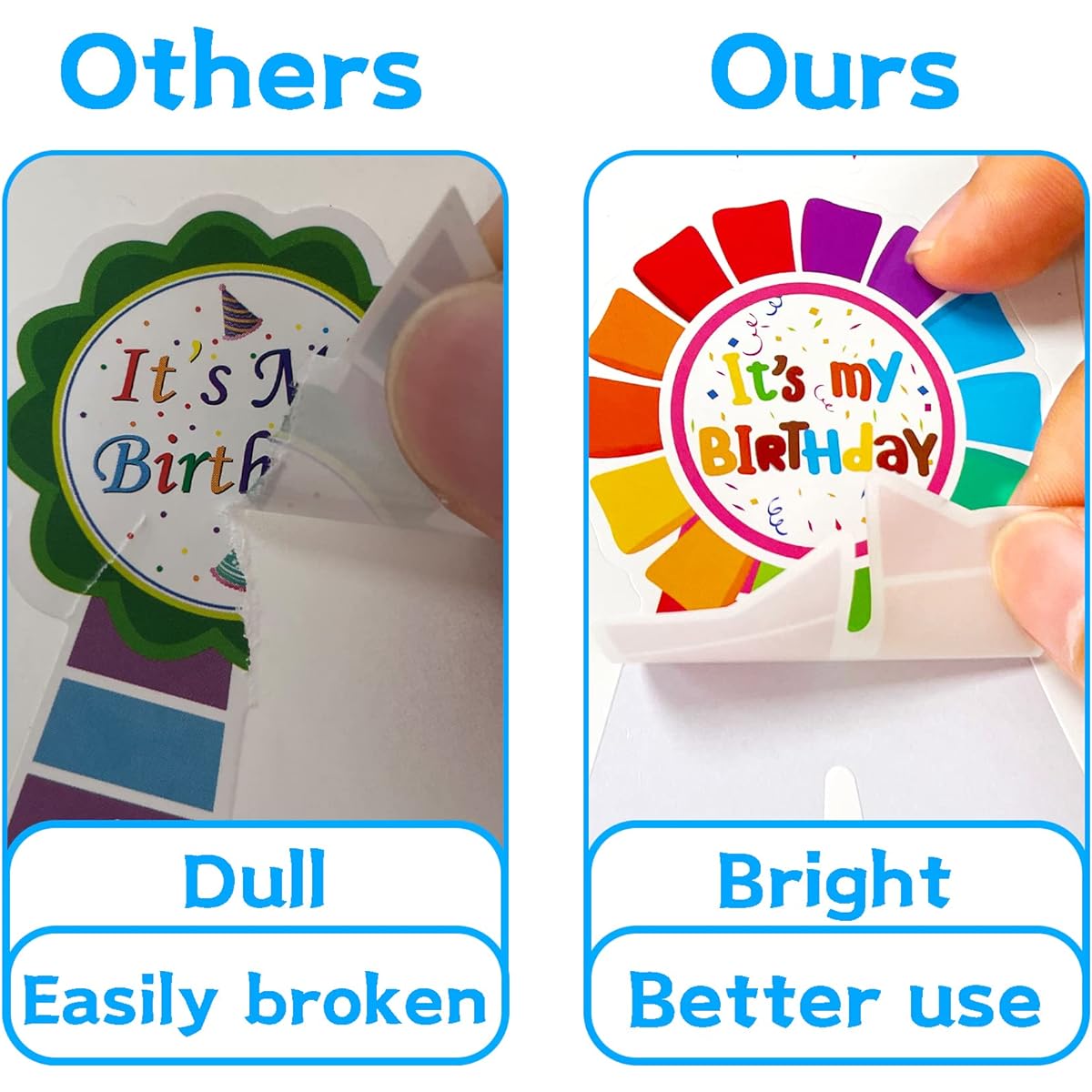 220pcs Happy Birthday Stickers, It's My Birthday Stickers for Kids/Adults Badges Birthday Stickers for Teachers/Students Classroom Birthday Party Supplies