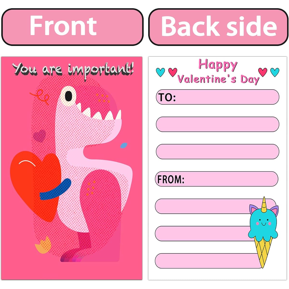 HSHFAMIIY Valentine's Day Cards for Kids School Classroom Valentine's Day Gifts 36pcs Greeting Cards Exchange Valentine's Party Favors