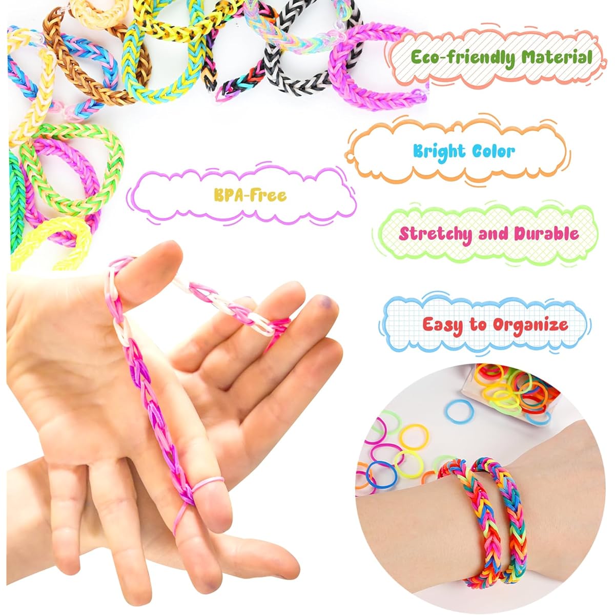 ECJWEI Rubber Band Bracelet Kit Loom Bracelet Kit - Rubber Band Bracelet Making Kit