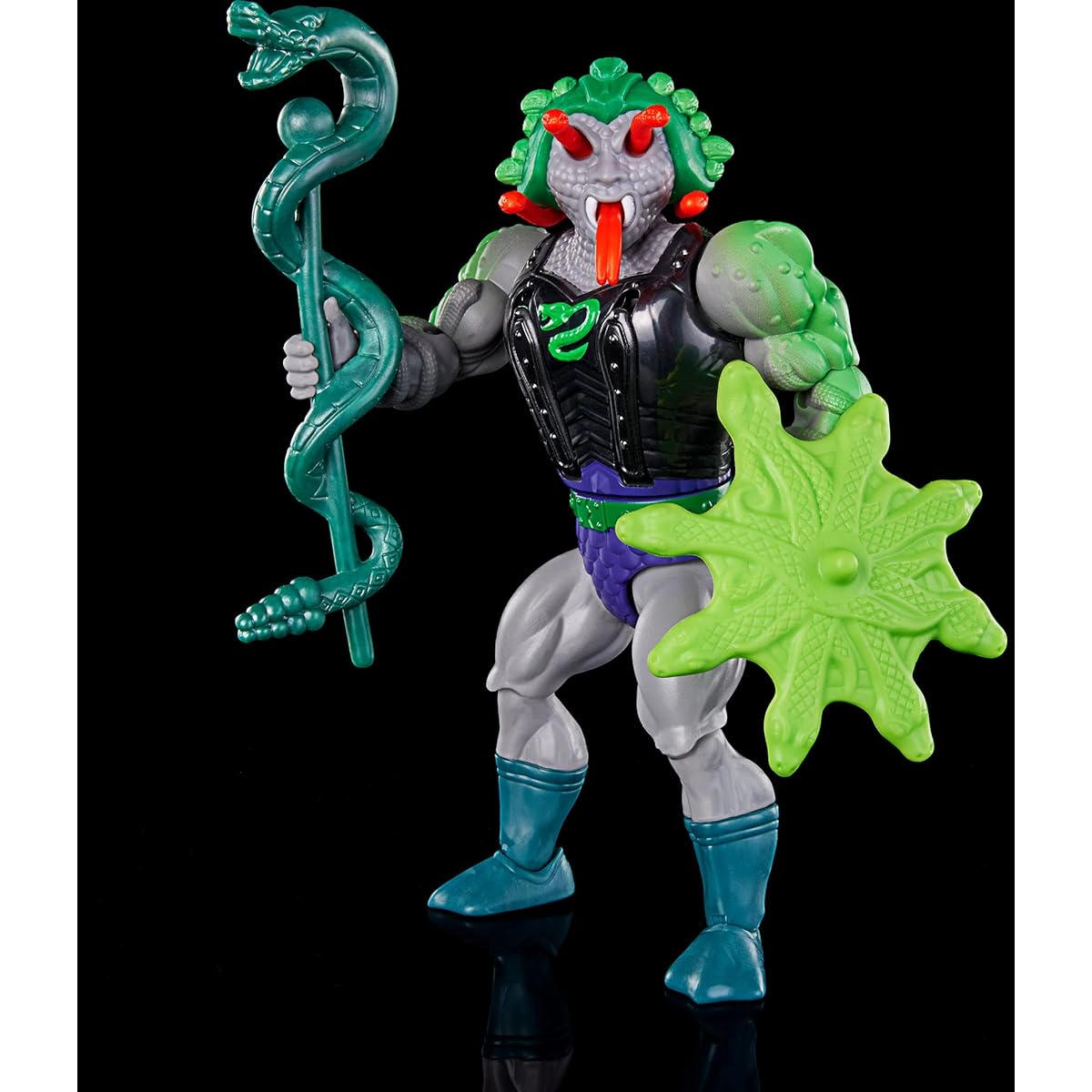Masters of the Universe Origins Action Figure Toy with Accessories Deluxe Snake Face 5.5" Motsu Collectible HKM87