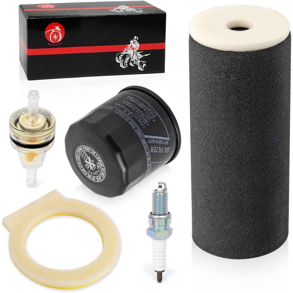Air Filter Foam & Oil Filter Spark Plug Compatible with Yamaha Grizzly 660 2002 2003 2004 2005 2006 2007 2008 1UY-14451-00-00