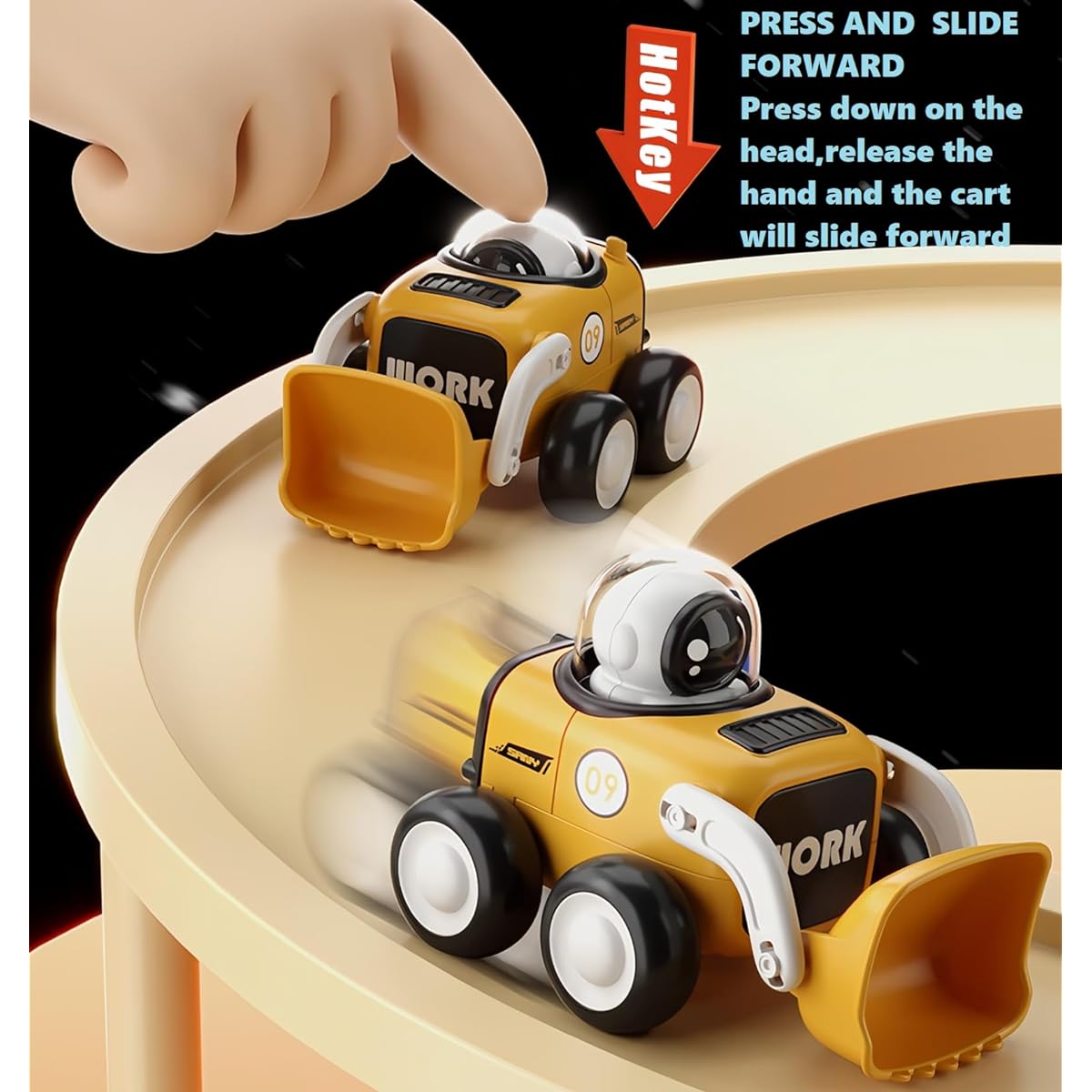 Plaitaoai Toy Cars for 1 Year Old Boys and Girls Press and Go Toys Cars Toddler Toys 1-2 Years Old Baby Space Car Toys Roll Up Car Truck Baby Boy Toys Pull Back Car Toddler 1-3 Years Birthday Christmas Gift