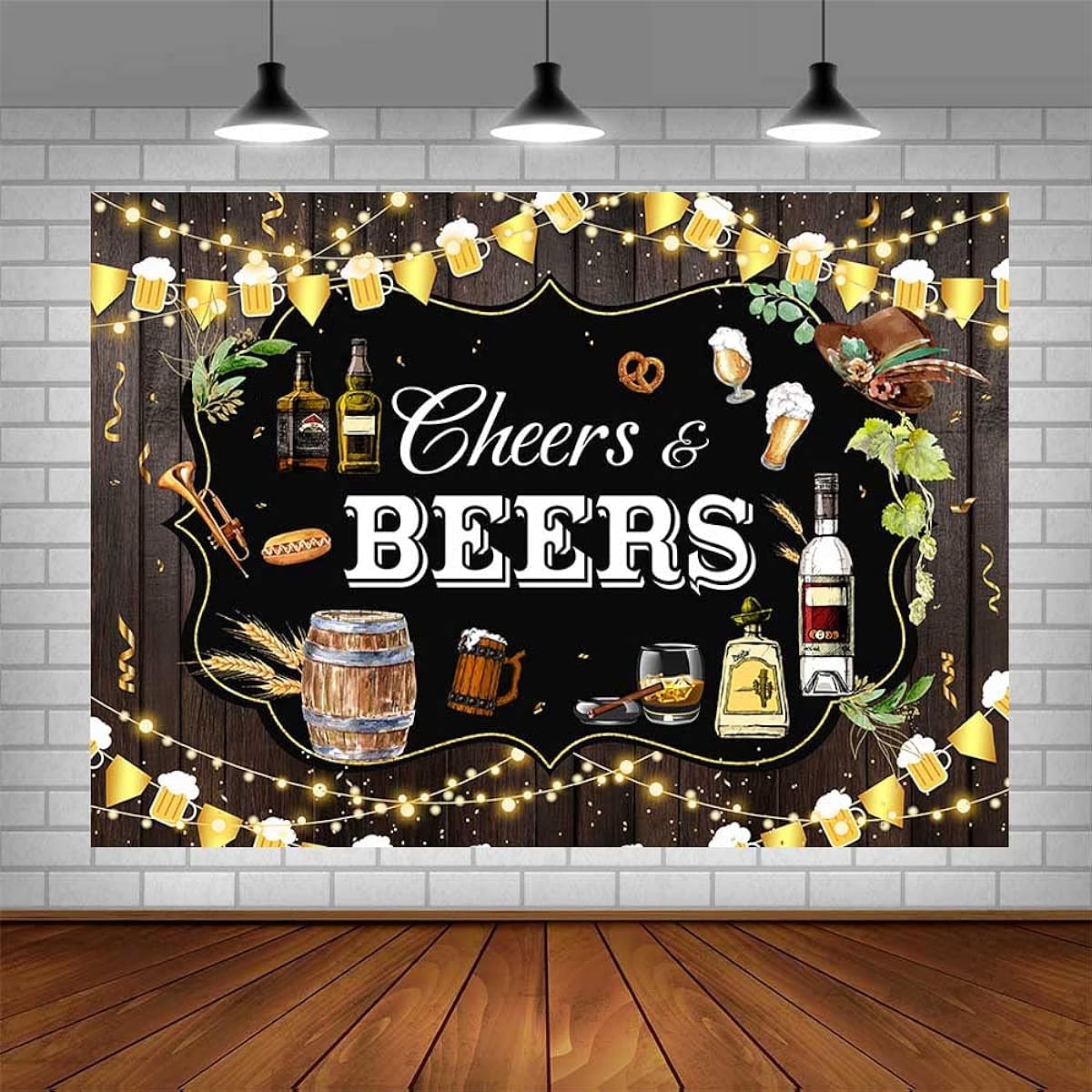 AIBIIN 7x5ft Rustic Birthday Backdrop for Men Retro Rustic Wooden Board 30th 40th 50th Birthday Party Decorations Supplies Banner Photo Studio Props
