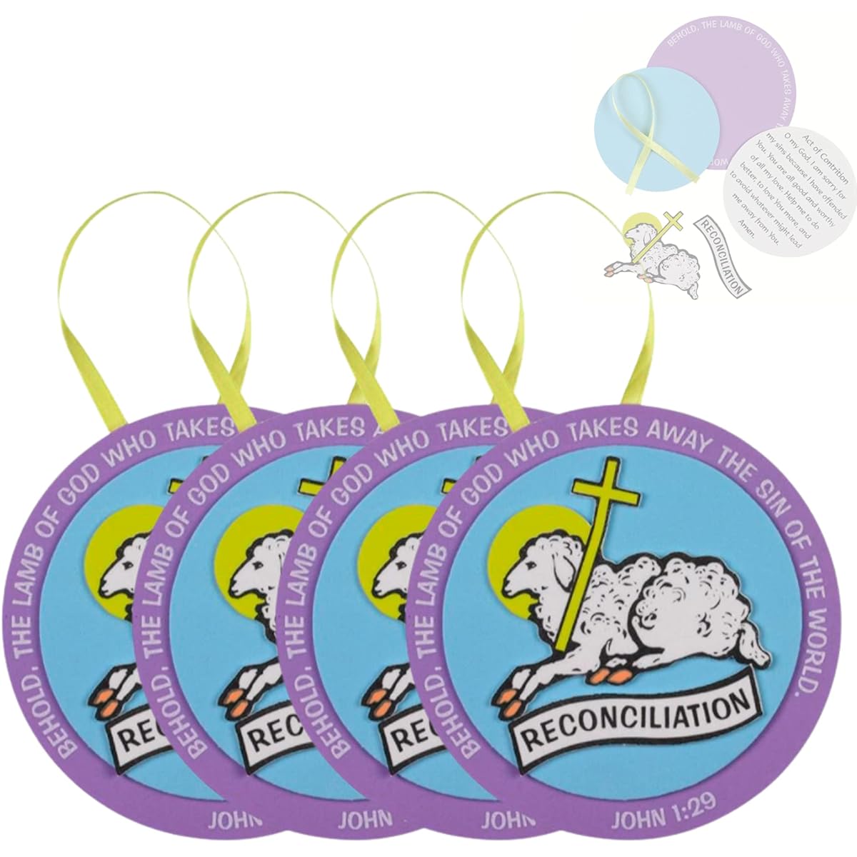 Reconciliation Foam Craft Kit Activity First Penance Fun Educational Tool for Religious Kids 4 Pack 5.25 Inch