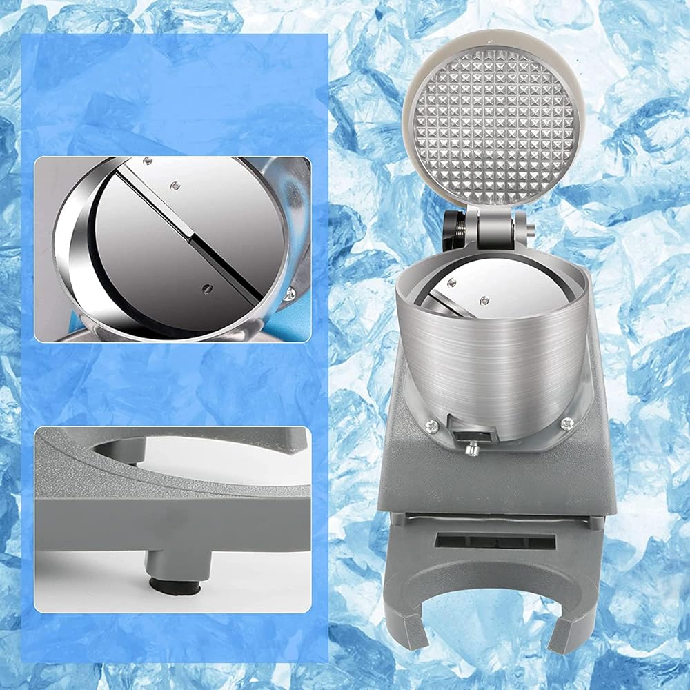 Iproods Electric Ice Crusher Commercial Electric Shaved Ice Machine 300W 2200r/min Electric Ice Crusher with Cover and Bowl Easy to Operate