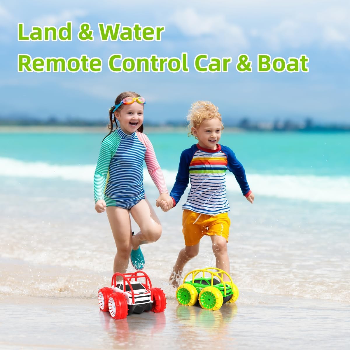 Remote Control Car Amphibious Radio Control Car 360° Flip Rotation Stunt Car for Kids Cool LED 2.4GHz 4WD Off-Road Terrain Toys Christmas Birthday Gifts for Toddlers 3 4 5 6 7 8 9 10 11 12 Years Old Boys Girls