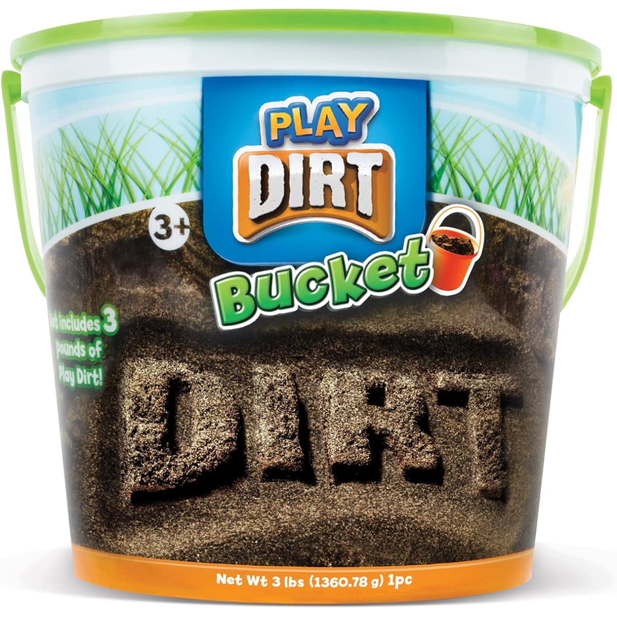 Sands Alive Play Dirt Bucket - 3 lbs of Unique Kinetic Dirt-Like Sand - Fill, Dig and Have Fun