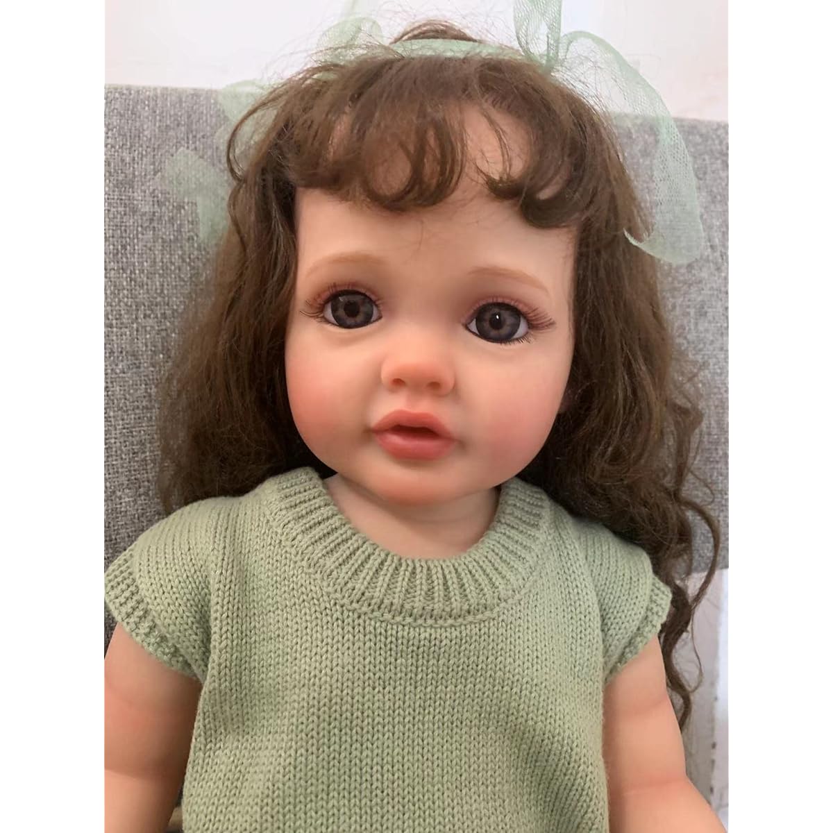 KAWAYII 22" Toddler Reborn Baby Doll, Full Body Washable Realistic Baby Doll Girl Anatomically Correct Soft Silicone Newborn Appearance with Clothes and Toy Accessories