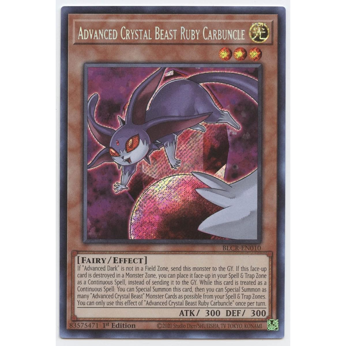 Advanced Crystal Beast Ruby Carbuncle BLCR-EN010 Secret Rare First Edition