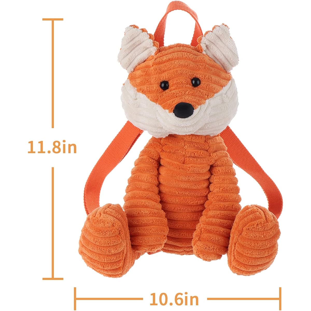 Apricot Lamb Amusement Orange Fox Stuffed Animal Backpack Purse, Kids & Adult Fashion Handbag, Toy Handbag (12 inch)
