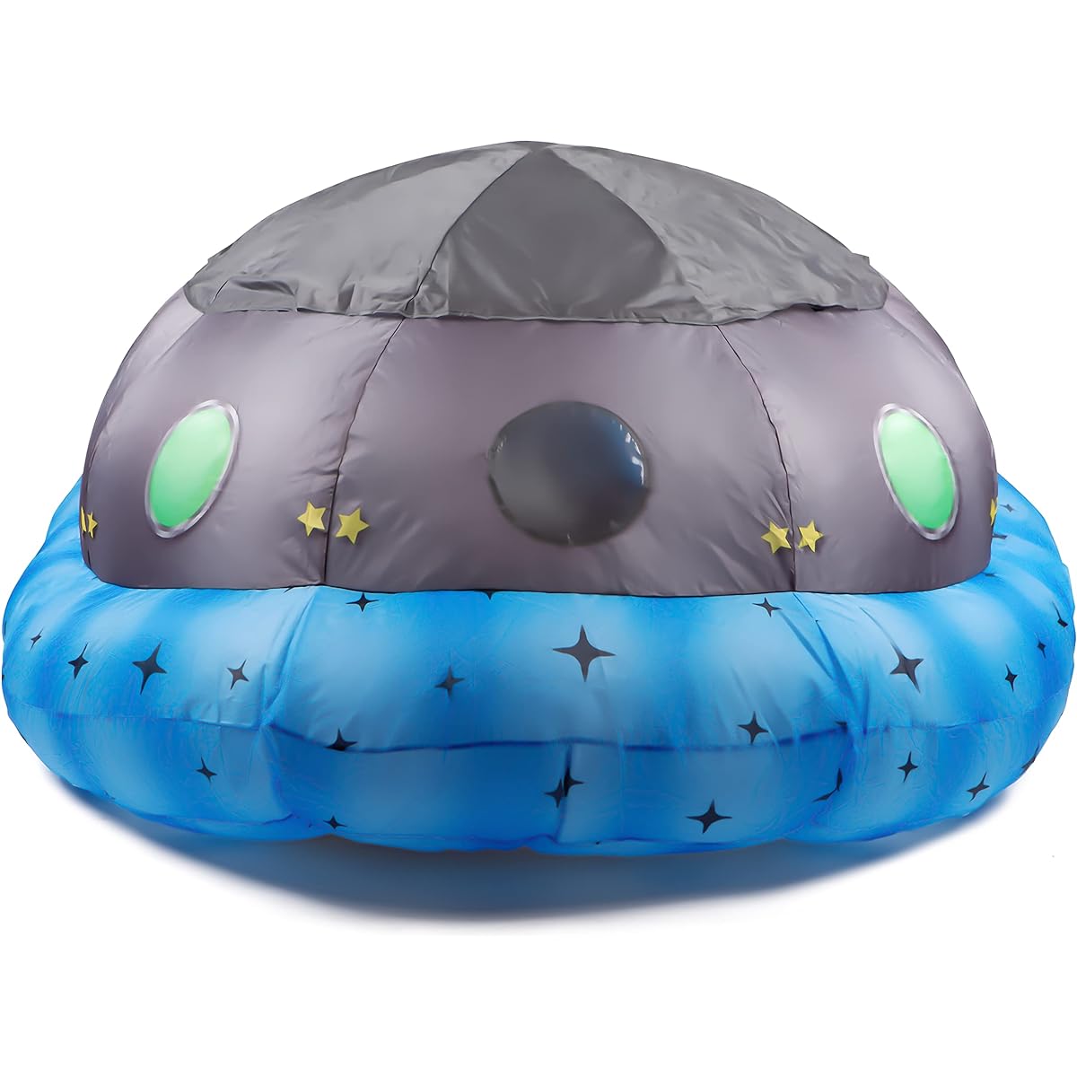 EkoForts Inflatable Kids Fort Tent - Colorful Spaceship Design with Clear Roof & Windows - Quick and Easy Setup - Inflatable Air Tent for Ages 3+