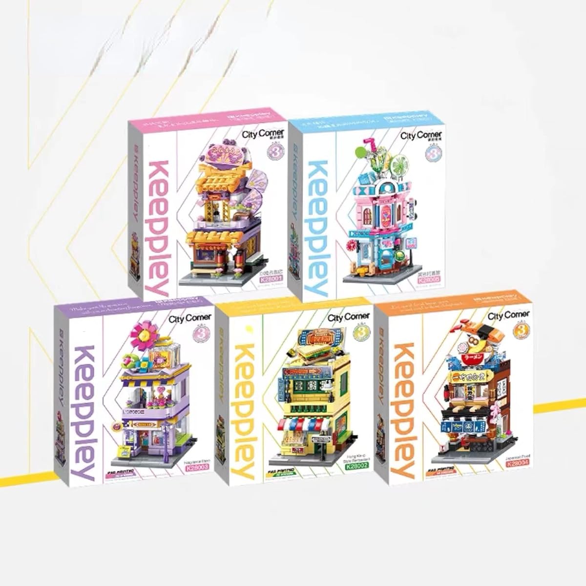 SCTCACR Keeppley Blocks Kids Building Toys Girls Puzzle Street Corner Home Decoration Gifts K28001 K28002 K28003 K28004 K28005 (K28001-K28005(Set of 5), with Original Box)