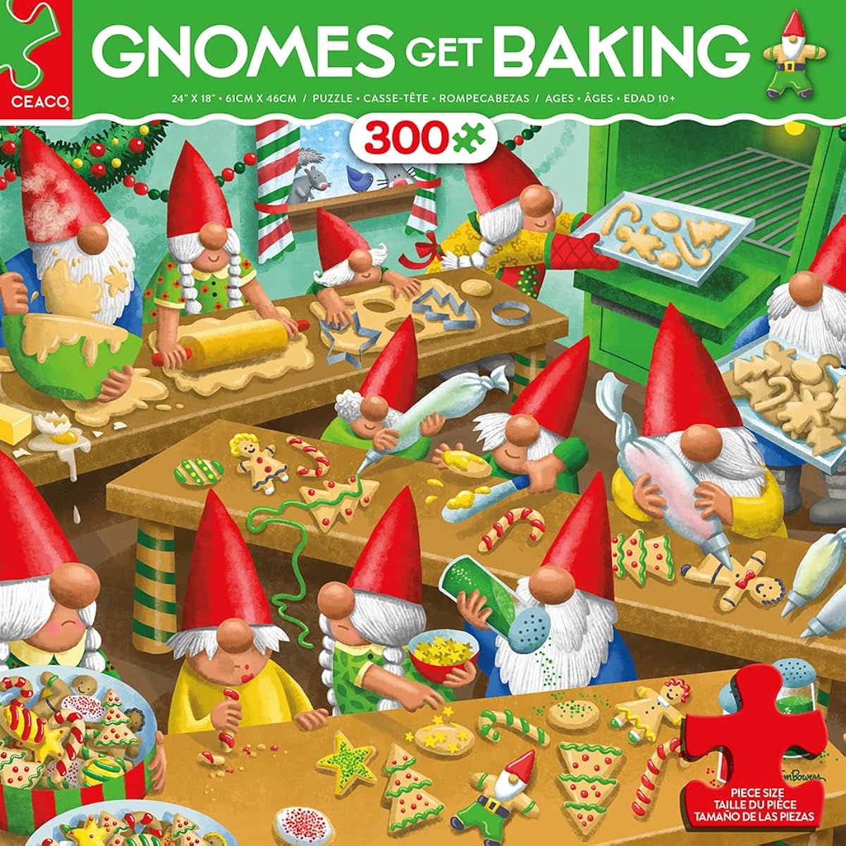 Ceaco Jigsaw Puzzle Holiday Gnomes Get Baking 300 Piece