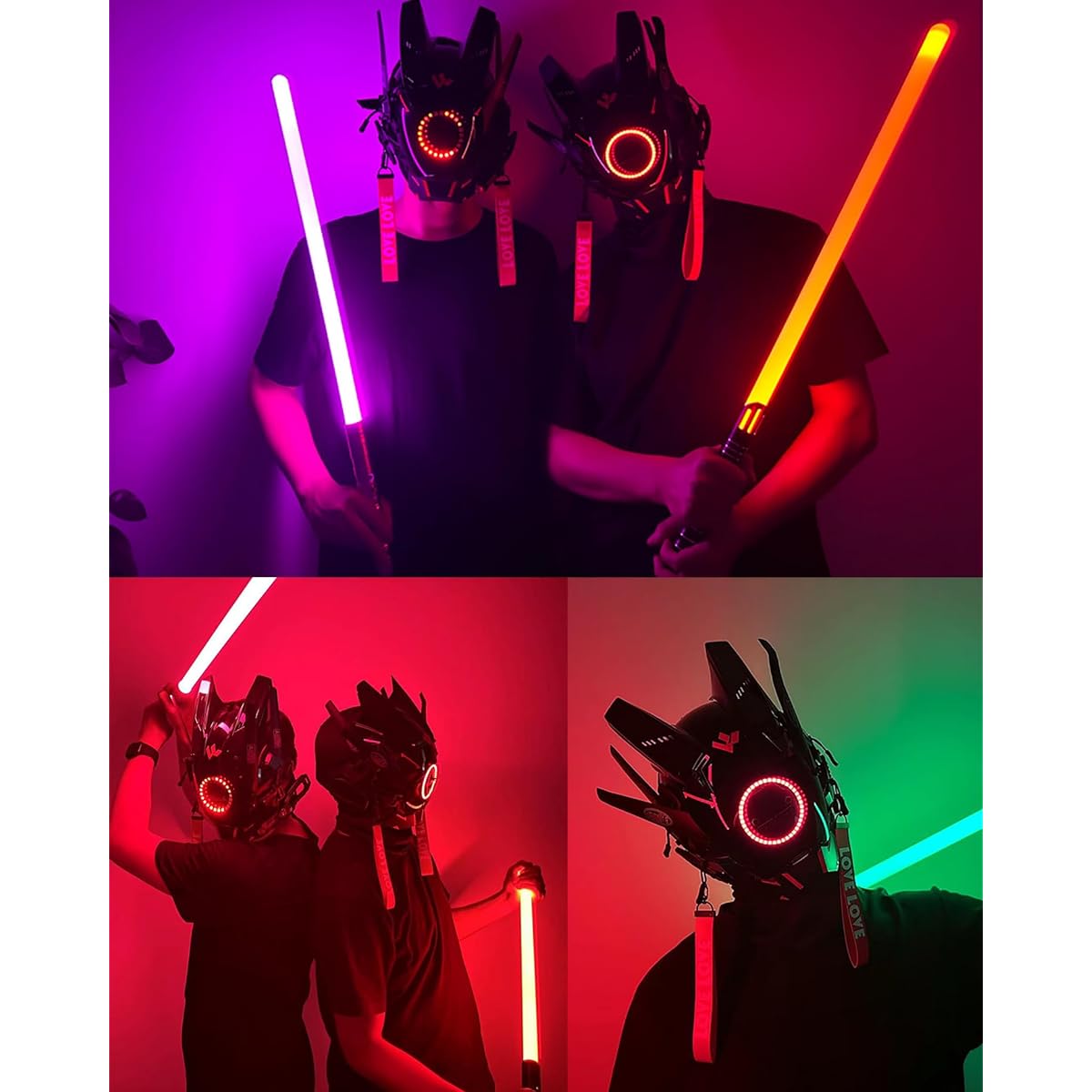 LED Lightsaber 14 Colors Glowing Sword Cosplay Prop Glowing Sword Glowing Toy Birthday Gift LED Party Supplies (B-Black + Rose Gold)