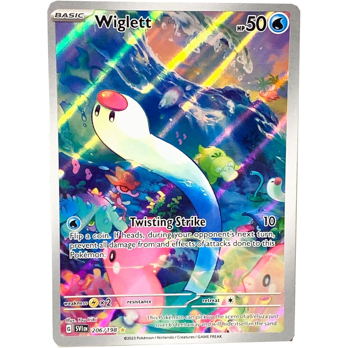 Pokemon - Wigglet 206/198 - Scarlet & Violet - Illustrator Rare - Holoful Art