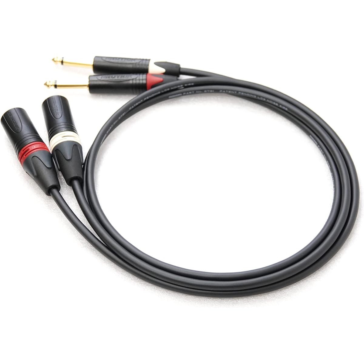 MOGAMI 2791 XLR Male to TS Phone 2 Pair Red and White Conversion Cable (7m)