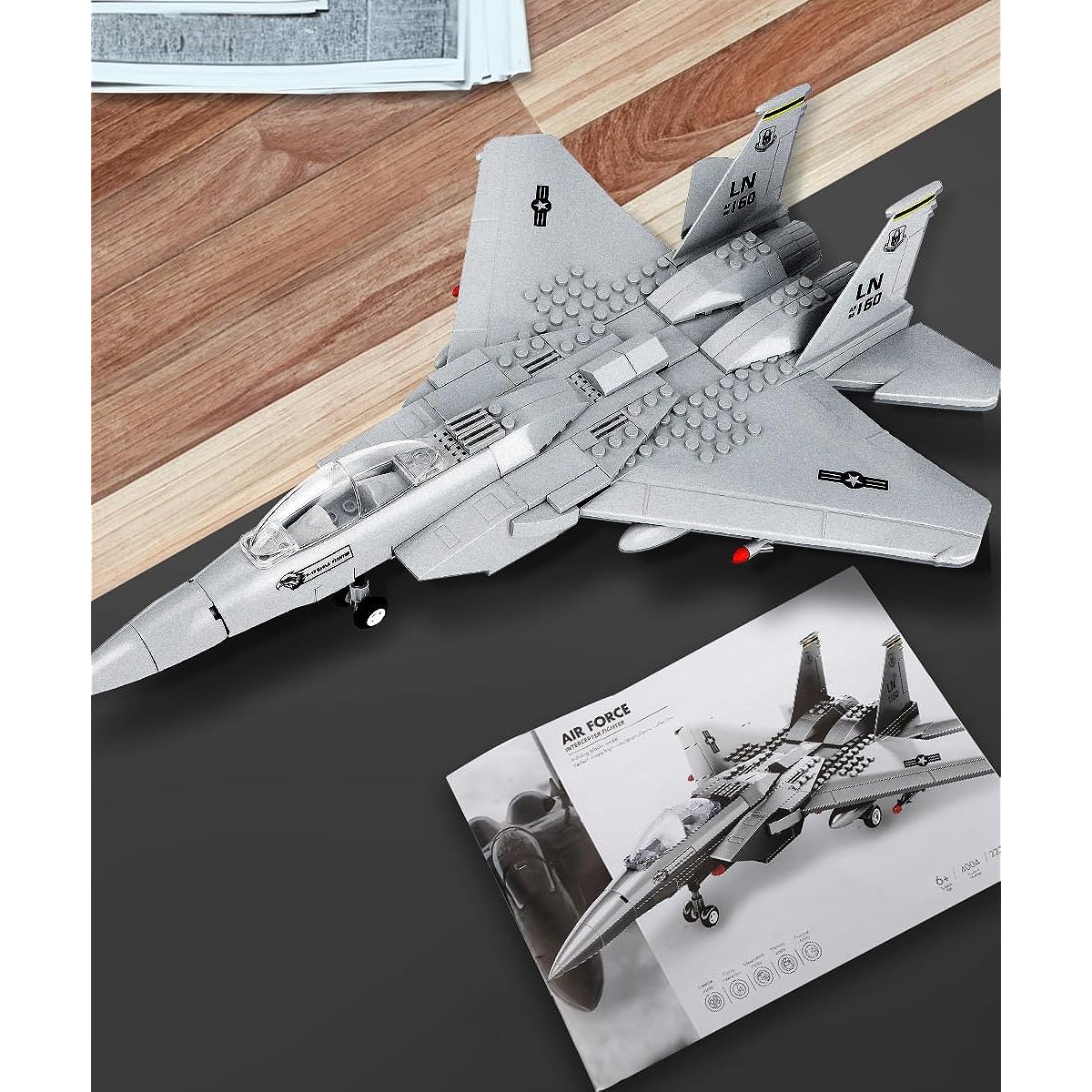 TOY PLAYER F15 Fighter Tomcat Military Army Airplane Building Blocks Set - Compatible with Leog Planes and Jets, Military Toys Gifts for Construction and Military Enthusiasts and Boys (270 Pieces)