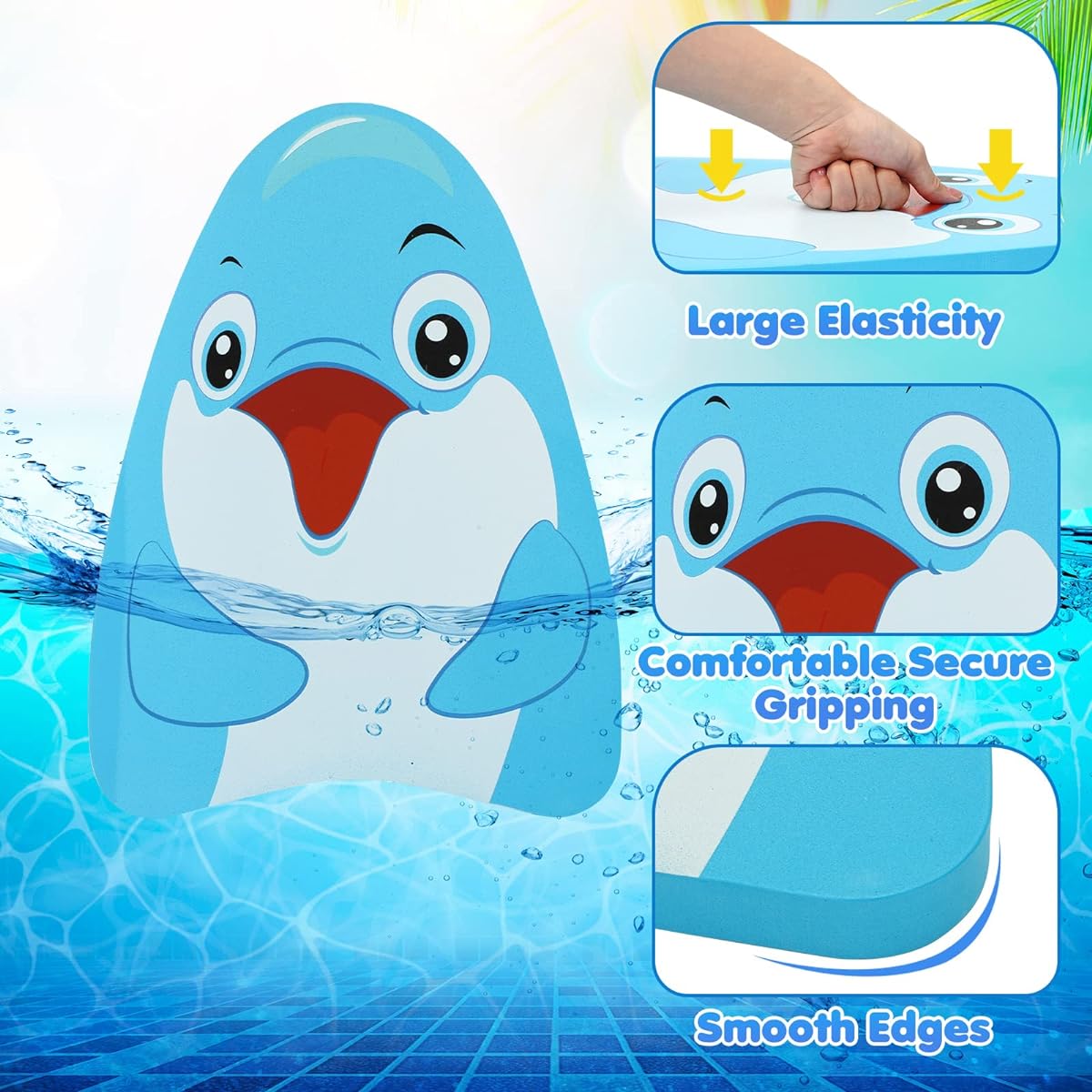 Swim Kickboard for Kids, Swim Practice Kickboard, Fun Training Aid, Float Exercise, Whale, Dolphin, Shark, Summer Swim Board, Party Favors, Pool Toys for Adults/Kids, Set of 3