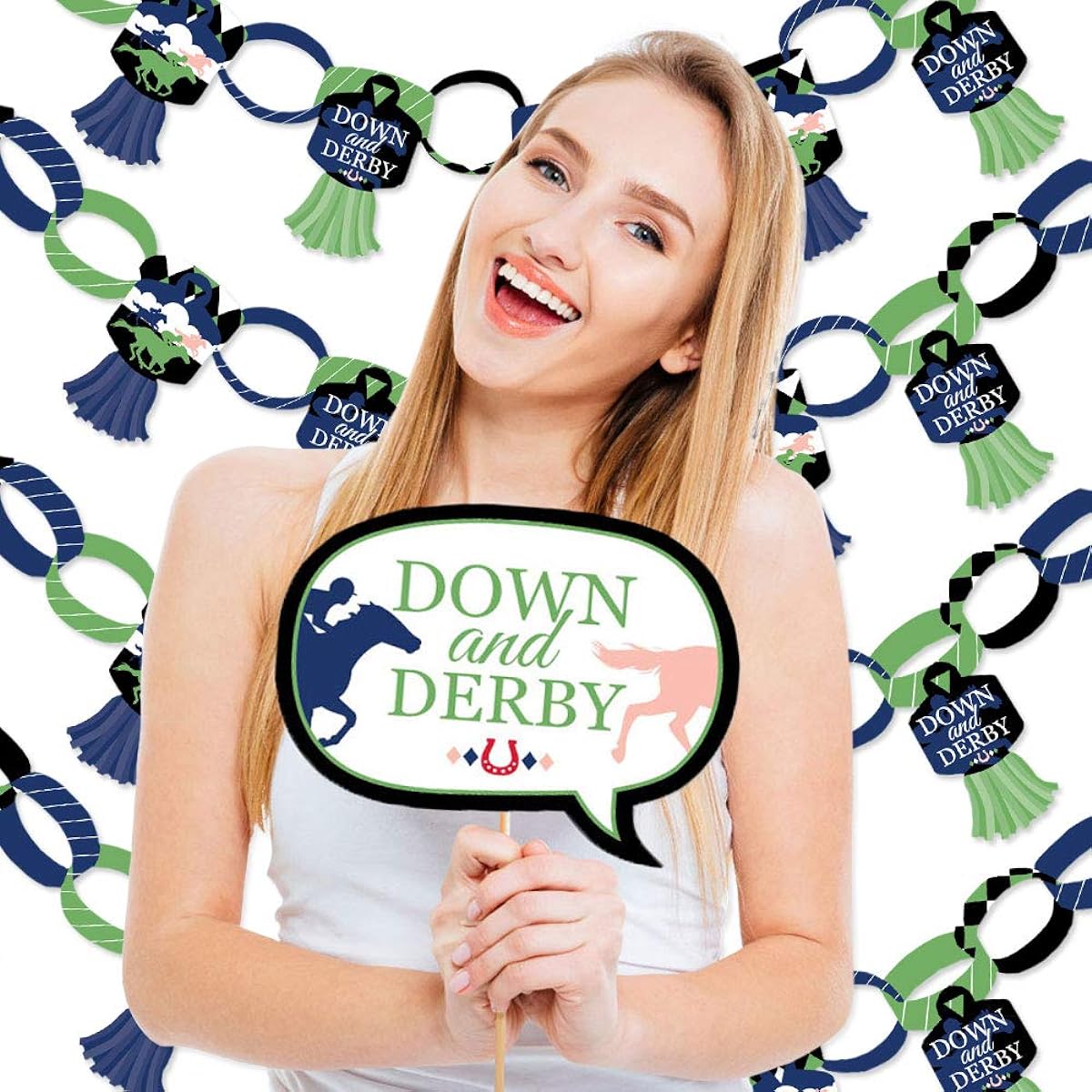 Big Dot of Happiness Kentucky Horse Derby - Banner and Photo Booth Decorations - Horse Racing Party Supplies Kit - Doterrific Bundle