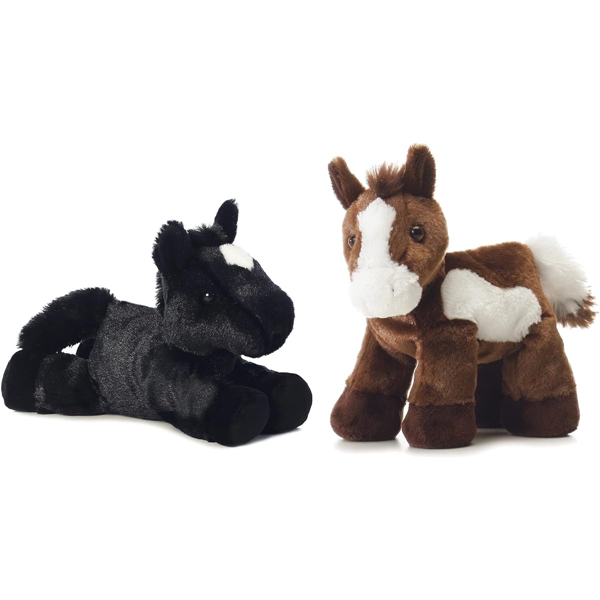 Aurora Paint Plush Horse & Prancer Red Lawn Horse Mini Flopsy 8" Bundle