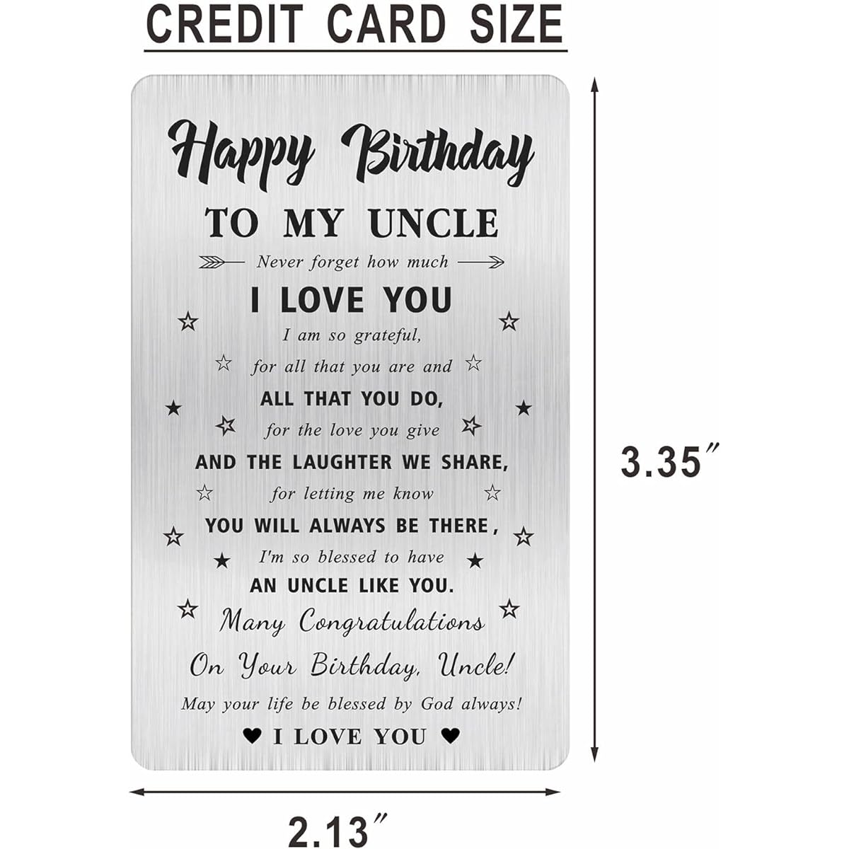 Alotozo Birthday Card for Uncle Birthday Gift for Uncle Birthday Engraving Engraving for Uncle For Uncle