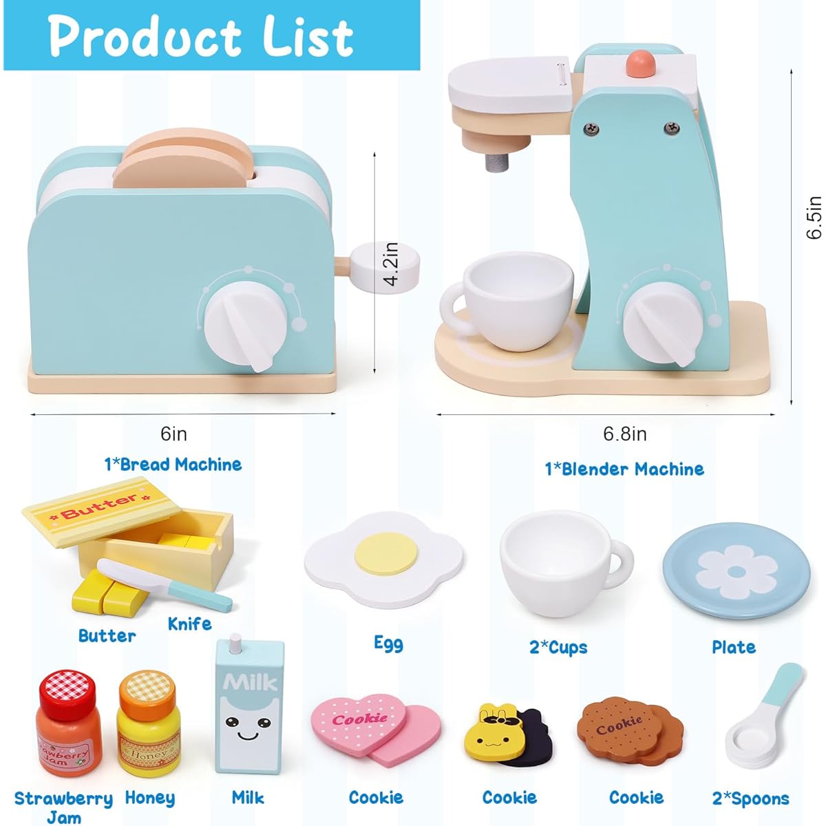 Atoylink Wooden Coffee Maker and Toaster Playset