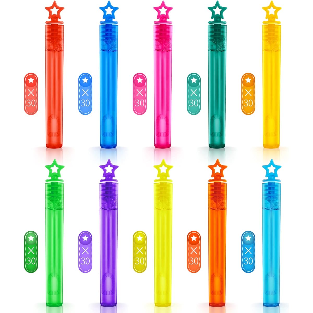 300 Pieces Mini Bubble Wands Bubble Party Favors Assorted Toys Themed Birthday Halloween Goodie Bags Carnival Giveaways Wedding Bubble Maker Toys for Kids Outdoor Gifts for Girls & Boys
