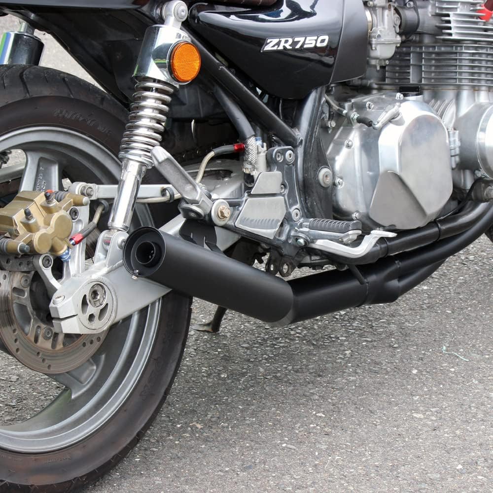 Hand-bent short pipe muffler made by MADMAX KAWASAKI Kawasaki Zephyr 750/RS Black