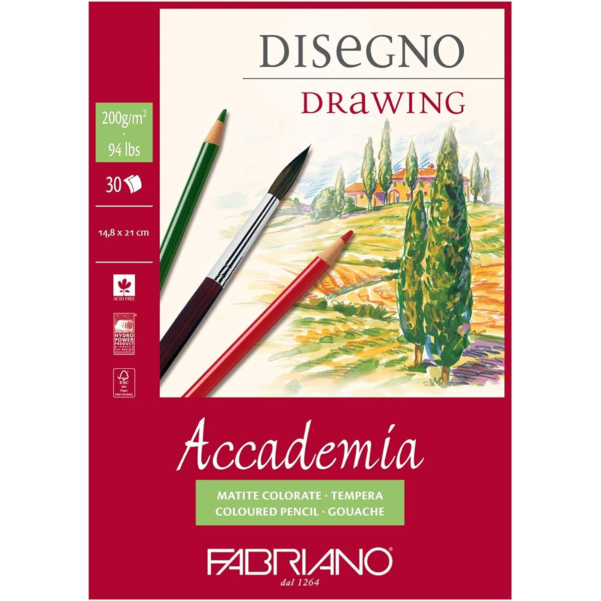 Fabriano Accademi Dess Drawing Paper A5 14.8 x 21 cm White