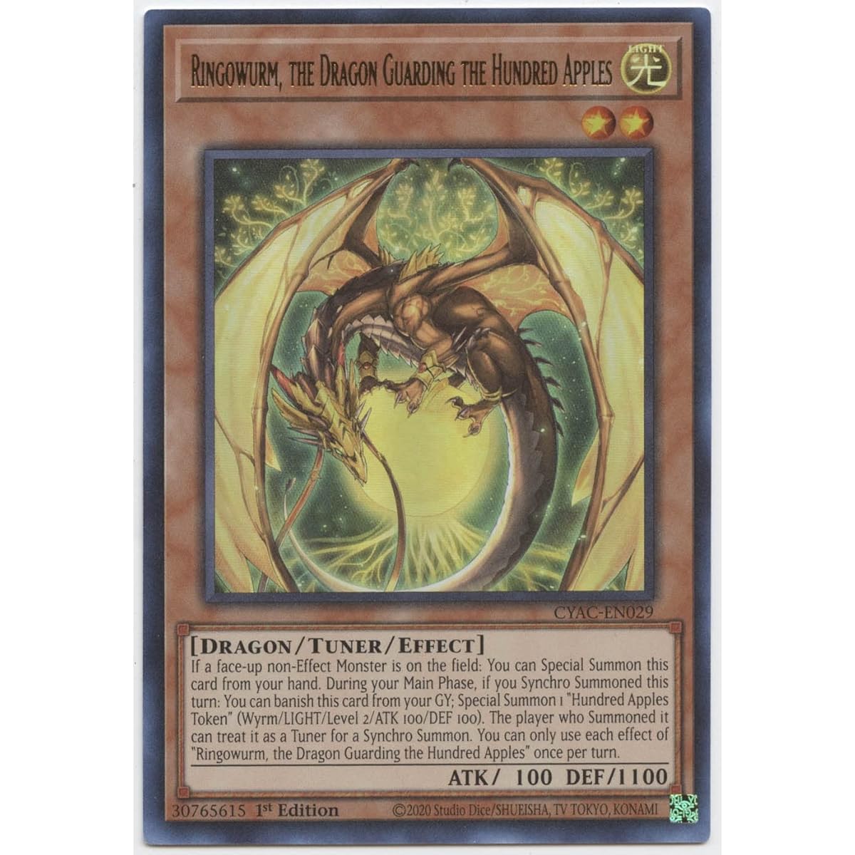 Ringowrum, the Dragon Guardian of a Hundred Apples - CYAC-EN029 - Ultra Rare - 1st Edition