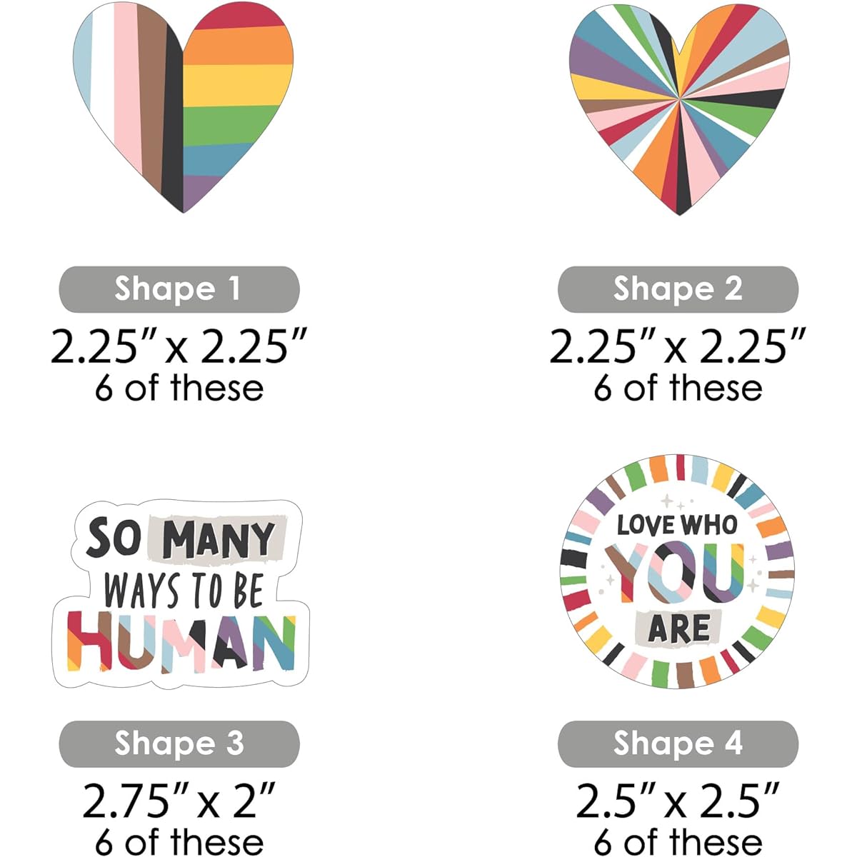 Big Dot of Happiness So Many Ways to Be Human - DIY LGBTQIA+ Pride Party Cutouts - 24 Count