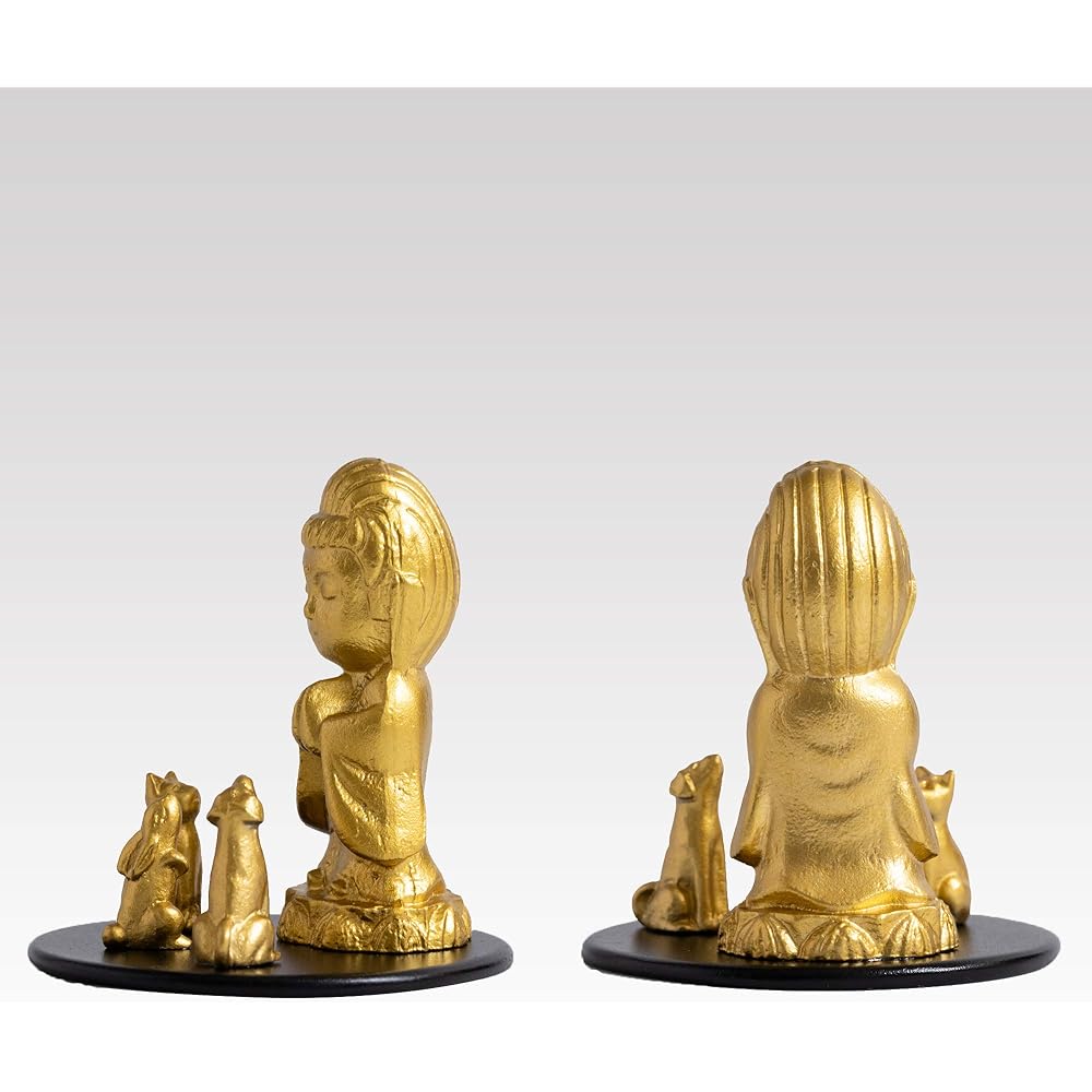 Buddha Statue Pet Mini Kannon Bodhisattva 5.8cm (Gold) _"Animal Protection/Pet Memorial Service" Takaoka Copperware (P Kannon/XS)