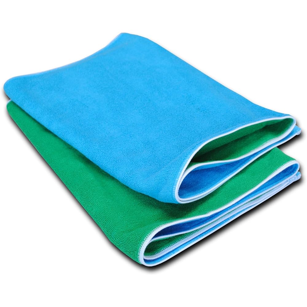 oruta Imabari Reversible Sports Towel Set of 2 110 x 40 cm Made in Japan Mini Bath Thick 100% Cotton Made in Japan (Turquoise x Green)