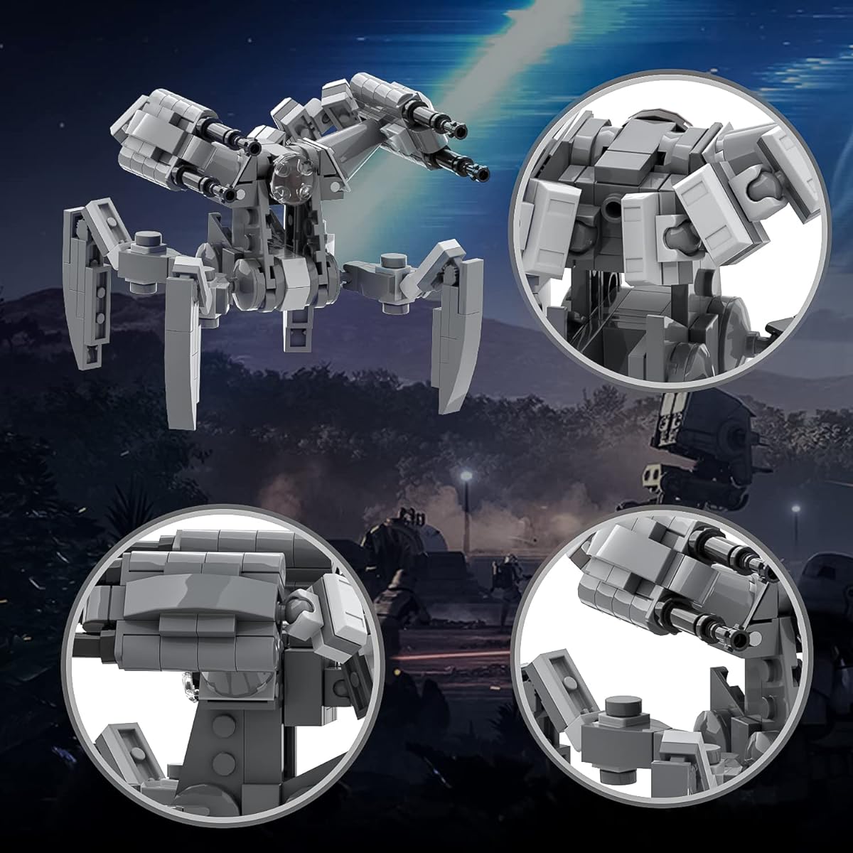 MOOXI-MOC Space Wars Scorpenec Insecticide Droid Battle Droid Blocks Building Set Building Kit for Boys (200 Pieces)