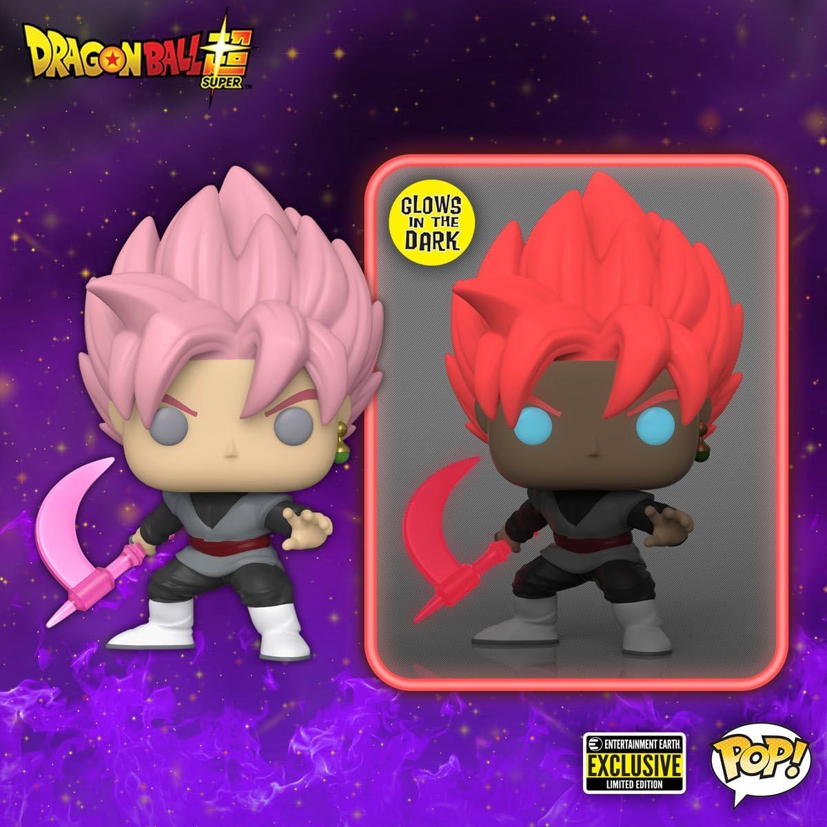 Funko POP! Anime Dragon Ball Super Super Saiyan Rose Goku Black Glow in the Dark Entertainment Earth Exclusive with Byron's Attic Protector