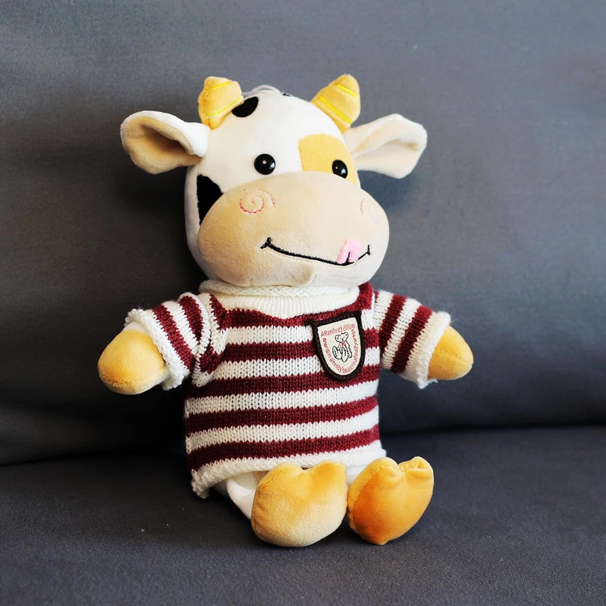 SMY LINUUE Cow Stuffed Animal Cute Soft Stuffed Cow Toy Kids Birthday Gift 12 Inch Cow Stuffed Animal Cow Doll for Children Babies Toddlers