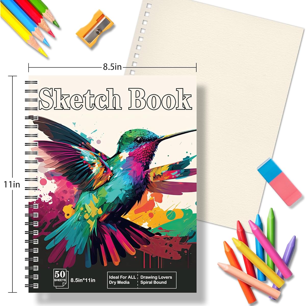 OSIMIG Sketchbooks 3 Pack 8.5 x 11 Inch 150 Sheets Drawing Paper (80lb/120gsm) Sketch Books for Kids and Adults Spiral Bound Sketchbook for Drawing Art