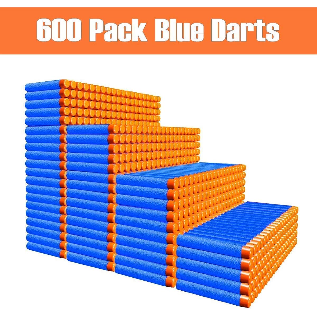 POKONBOY Compatible with Nerf Darts Bullets - 1200 Pack Refill Bullet Darts for Nerf Guns, N-Strike Elite Series Gun Toys for Boys, Party Favors with Storage Bag (Red and Blue)